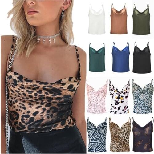 Summer Women Multicolor Camisole Satin Plain Slim Waist Camis Inner Vest Tank Tops Sexy Underwear S-3XL