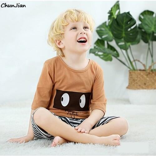 100 Cotton Summer Boys Pajamas Sets Sleepwear Kids for 2 to 11 Years Boy Childrens Pajamas Pyjamas Pijamas Kids Night Suit