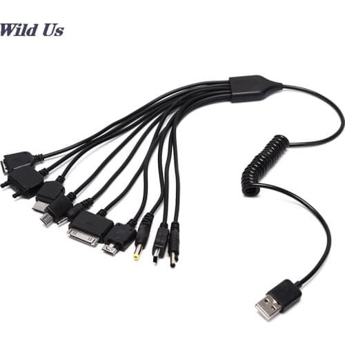 Multi Pin Cable Charger USB Adapter Cable Data Wire Cord 10 in 1 Multifunction USB Data Transfer Cable Universal