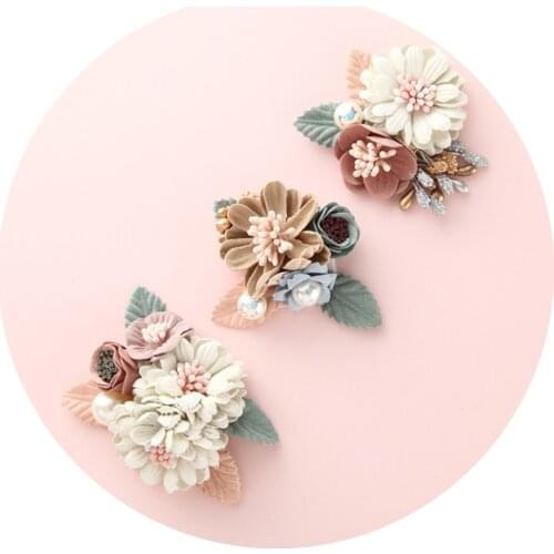 3pcs/set Fashion Pearl Imitation Headbands Hair Clip For Girls Barrettes Handmade Pearl Flower Hairpins Baby Hair Accessories