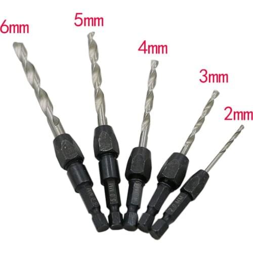 Wood Countersink Drill Bits Set New Useful Quick Change HSS 6542 1/4" Hex Shank Screws qstexpress 5Pcs