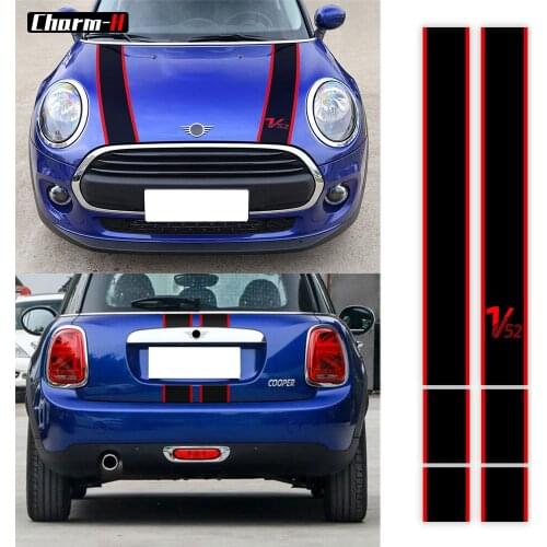 Hood Bonnet Stripes Engine Rear Decor V52 Graphic Decals for Mini Countryman F60 Clubman F54 F57 Cooper F55 F56 Styling Stickers