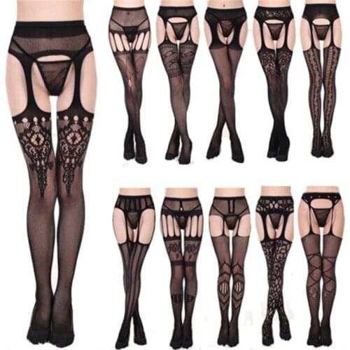 2021 Newly Women Stockings Lace Top Thigh-Highs Stockings Garter Belt Suspender Set Women Lingerie Pantyhose Sexy Garter Belt