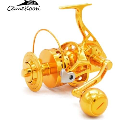 CAMEKOON Full Metal Saltwater Spinning Fishing Reel Maximum Drag 38KG Carbon Drag System Spinning Fishing Wheel