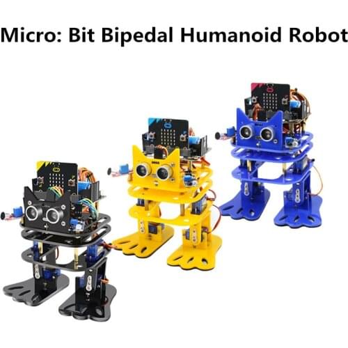 Micro: bit Programmable Dancing DIY Robot Bipedal Humanoid Servo Microbit Robot Programming Starter Kit for Children Learning