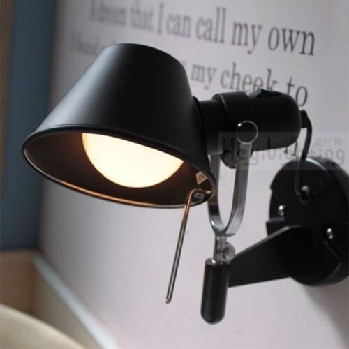Simple and stylish modern bedroom wall lamp LED bedside lamp black aluminum multifunction adjustable Specials
