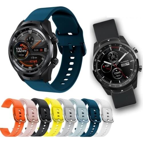 Silicone Watchband For Ticwatch Pro GTX Soft Adjustable Bracelet For Ticwatch Pro3 Pro2020 Replacement Strap Smart Watch Bands