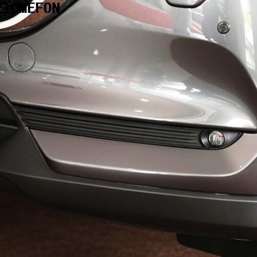 TOMEFON ABS Carbon Fiber For Mazda CX-5 2017 Front Fog Light Lamp Eyelids Foglight Eyebrow Trim Cover Decoration Accessories