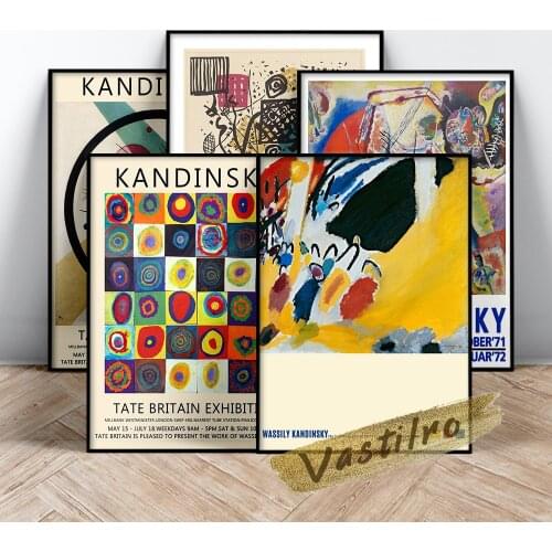 Wassily Kandinsky Vintage Print Art Poster Exhibition Museum Canvas Painting Home Decor Living Room Wall Art Prints Picture Gift