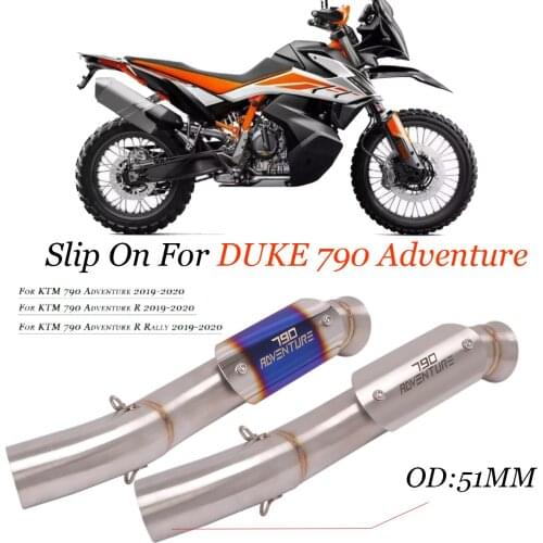 Slip On For duke 790 adventure 790 adv r 790 Motorcycle Exhaust Muffler Middle Link Pipe With Anti-scald cover Laser Marking