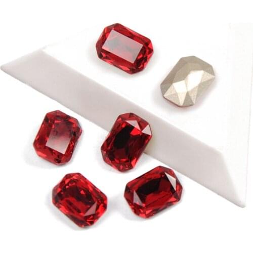 YANRUO 4627 Top Fancy Rhinestone Siam Color Octagon Shape Popular Rhinestones Nail Art Glass Gems Stones 3D Beads