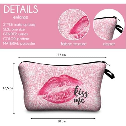 Kiss me Lip Print Bling polyester Handbag Women Id Card Holder Wallet Credit Card Business Card Organizer Coin Purse
