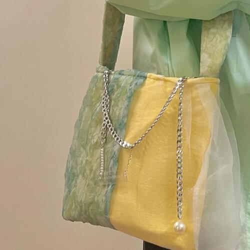 Women Bag Y2K Cotton Tote Bag Patchwork Korean Ladylike Shoulder Bags Handbags Pures and Bags Crossbody Girls Bag Luxury