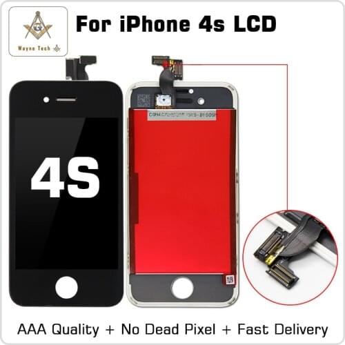 AAA Quality For iPhone 4S LCD Display LCD Digitizer Touch Screen Assembly No Dead Pixel Free Shipping