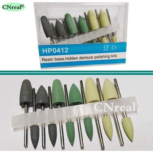 1 Set Resin Bridgework Polishing Kits HP0412 in Base Hiddden Denture for Low-speed