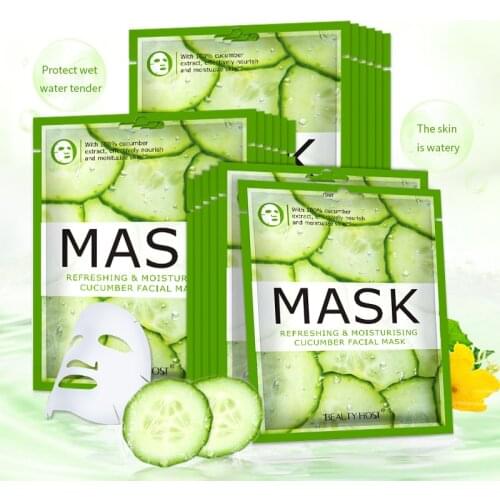 Cucumber Whitening Moisturizer Fruit Facial Mask Oil Control Face Skin Care 10PCS