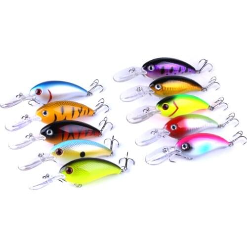 10PC Swim Fish Fishing Lure 10cm 14g Artificial Hard Crank Bait Topwater Wobblers Japan Mini Fishing Crankbait Lure Pesca Tackle