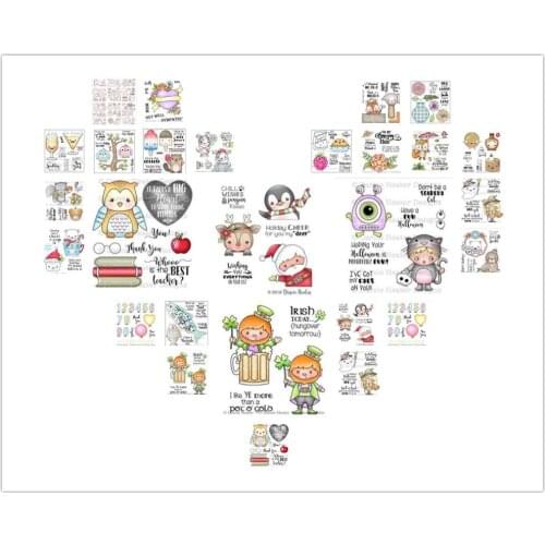 10x10 Little squirrel and pengui Transparent Clear Silicone Stamp/Seal for DIY scrapbooking/photo album Decorative card making