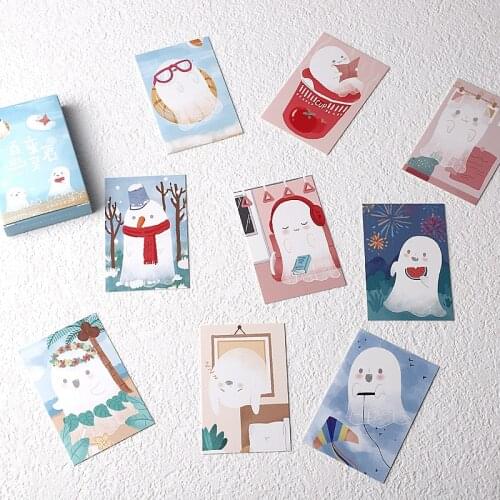 28 Sheets/Set Lovely Changeable Ghost Lomo Card Cartoon Mini Postcard Message Card Christmas Gifts