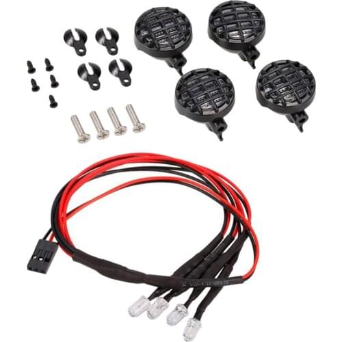 4 Roof Rack LED Light w/ Lampshade for RC 1/10 1/8 Axial SCX10 D90 HPI