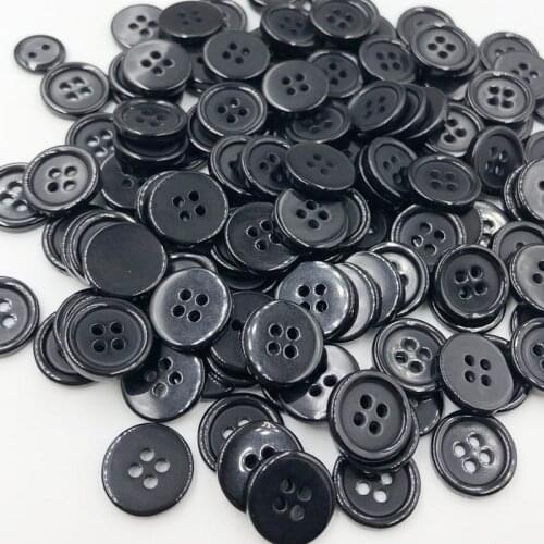 50/100pc 15mm Sewing Button DIY Crafts Plastic Button Black Color PT243