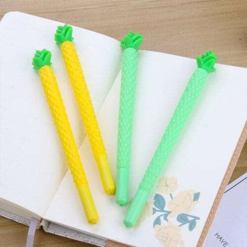 50PCS Creative Simple Pineapple Gel Pen Fresh Black Ball Pen Cute Students Signing Pen Black Ball Pen 0.5mm Stationery