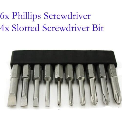 6Pcs Cross Phillips Screwdriver Bit+4pcs Slotted Screwdriver Bit Electric screwdriver Bits 50mm length