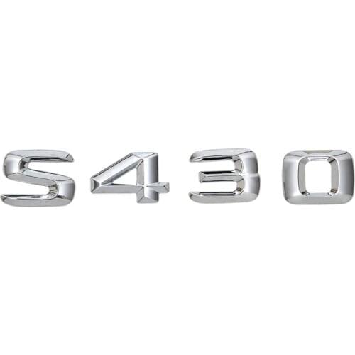 ABS S430 Car Trunk Rear Letters Badge Emblem Decal Sticker For S Class 220SE W111 W116 W126 W140 W220 W221 W222