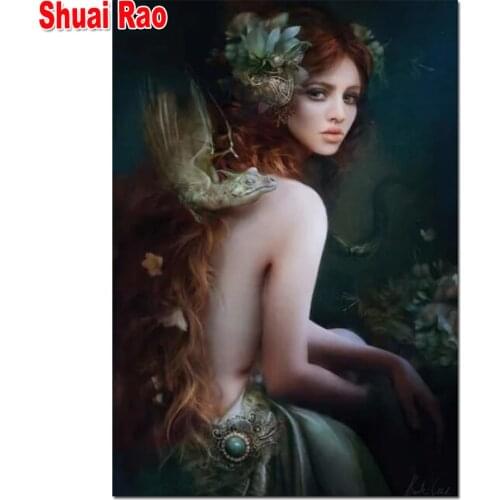 5D DIY Full Diamond Painting Anime Girl Mermaid Woman Lizard Mosaic Diamond Embroidery Cross Stitch Kit Home Decoration Art