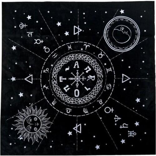 11UE Divination Altar Cloth 12 Constellations Board Game Fortune Astrology Oracle Velvet Card Pad Tarot Card Tablecloth