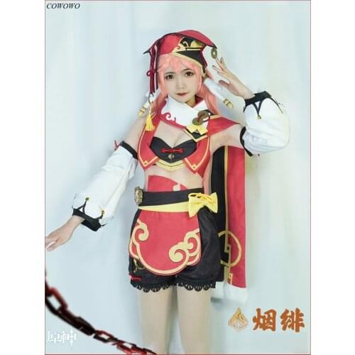 Anime! Genshin Impact Yanfei Game Suit Aestheticism Lovely Lolita Uniform Cosplay Costume Halloween Party Outfit Women 2021 NEW