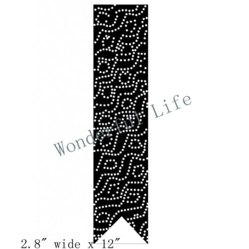 Free shipping wavy lines cheer bow strip 2.8" x 12" rhinestone Iron On bling transfer Trim applique
