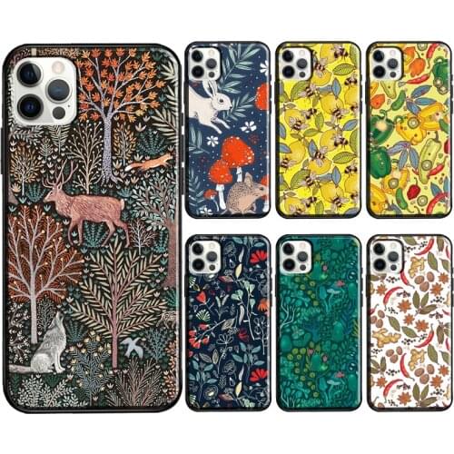 Wild Forest Animal Case For iPhone X XR XS Max 7 8 Plus SE 2020 12 Mini 11 Pro Max Soft Phone Cover Coque