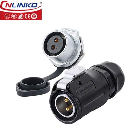 Cnlinko m20 20A Linear actuator IP67 power connector 2 pin male and female waterproof power connector Outdoor lighting connector
