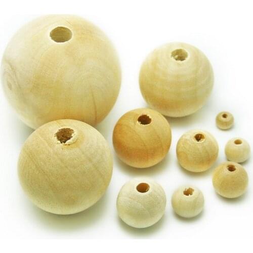 Pick 6/8/10/12/14/16/18/25/30/40mm Wood Spacer Bead Natural Color Wooden Beads Jewelry Making For Baby Smooth Teething