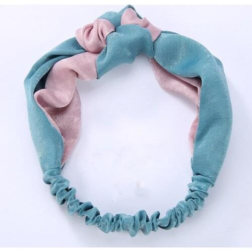 Double Colors Flannel Cloth Collocation Knot Headbands Fashion Turban Hairwear for Women Hair Accessories