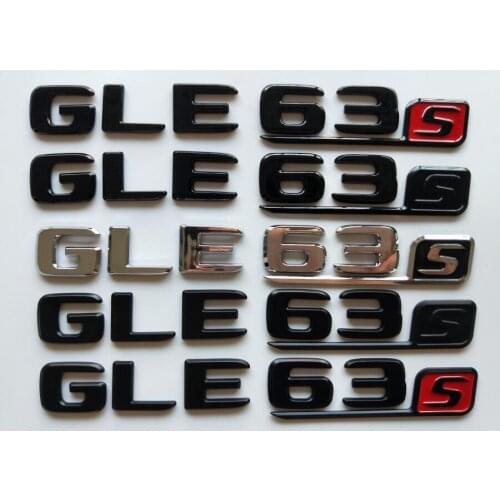 Chrome Black Letters Number Trunk Badges Emblems Emblem Badge Sticker for Mercedes Benz W166 C292 SUV GLE63s GLE63 S AMG