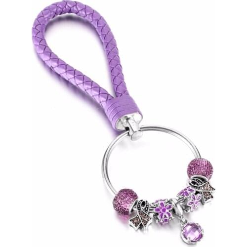 KEORMA Fashion Dazzling Crystal Charms Beads & Pendant Key Chain Handmade Graceful Key Chain Accessory for Women Fine Present