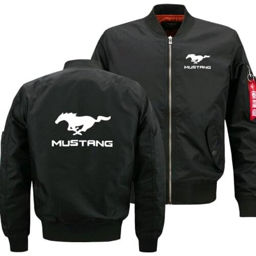 Mens Flying jacket Wintter Warm Slim Fit Fly Pilot jacket men Mustang Car Logo Sweatshirt Hip Hop Harajuku Male Clothing