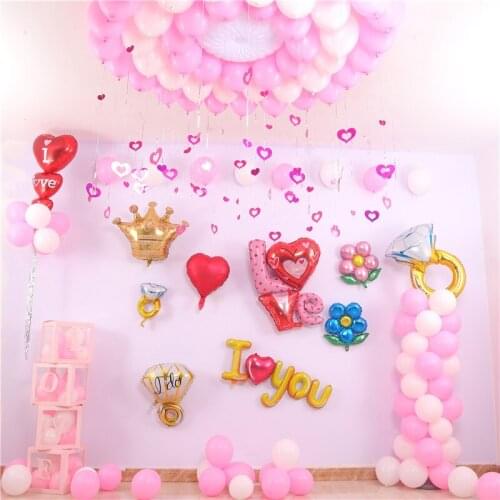 Latex Foil Balloon Garland Chain Valentine Engagement Wedding Supply Girl Birthday Party Pink Ballon Decoration qt11