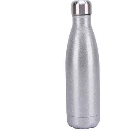 Girls Cute Gold Powder Stainless Steel Water Bottle Hot Cold Cola Bottle Doublel Insulated Vacuum Flask Woman Sports Chilly Cup