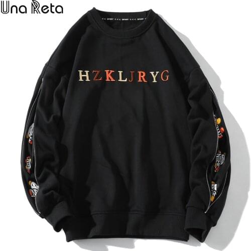 Una Reta Men Sweatshirt Fashion New Hip-Hop Hoodies Casual Men Embroidery Tracksuit Harajuku One Piece Zipper Sweatshirts