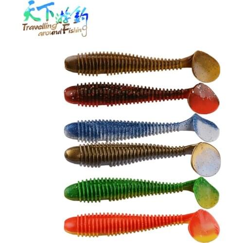Fishing Soft Lures 6.5cm/2.7g 9cm/7.7g Soft Bait T Tail Artificial Swimbait Wobbler Silicone Fishing Baits Carp Fishing Tackle