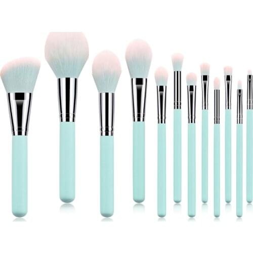 Wholesale 50sets of 12pcs Professional Cosmetics Brush Set Eyeshadow Foundation Concealer Brush Wood Handle Brush Set
