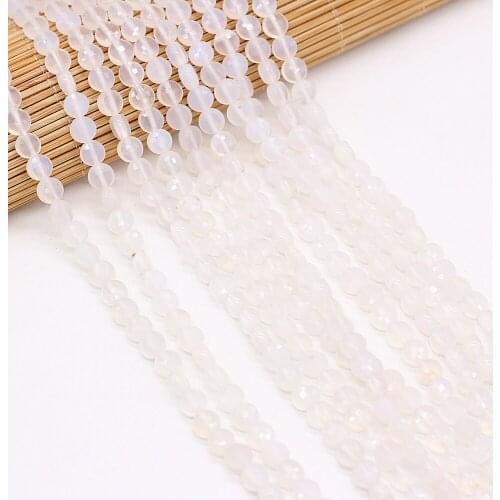 Natural Stone Beads Oblate Shape Faceted Moonstone Loose Spacer Beaded For Jewelry Making DIY Bracelet Necklace Accessories