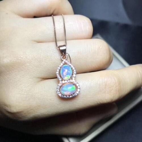 Latest design. Colorful natural fire color Opal, fairy tale Necklace 925 Sterling Silver Lady