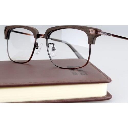 Wood Square Myopia Glasses Men Glasses Diopter Optical Prescription Grade Glasses Frame Decorative Glasses Frame Degree