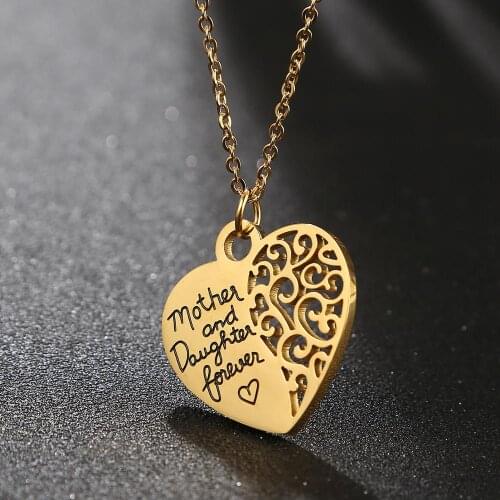Gold tone stainless steel Heart Pendant Necklace for Women, A Perfect Surprise Gift for Her