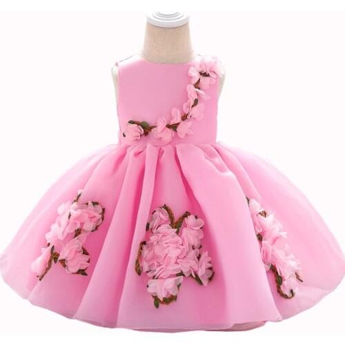Sleeveless Baby Girls peach blossom Dress For Girls Princess Dress Infant Party Newborn Dress Baby Dress Clothing