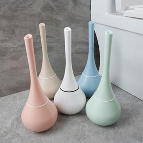 Simple floor toilet brush Household long handle no dead corner toilet soft hair cleaning brush